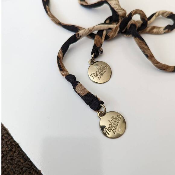 Nookie Beach Wild One Vintage Halter Top Swim Swimwear Bikini Top Leopard Print - Picture 5 of 5